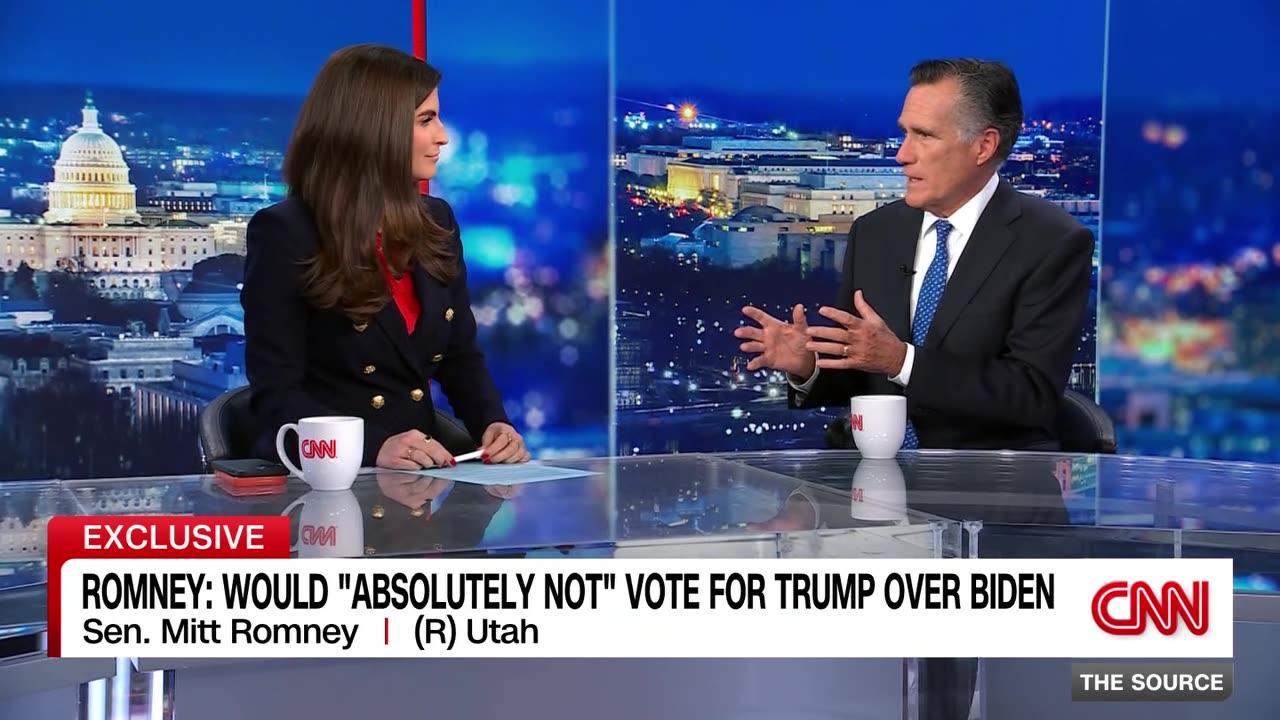 Sen. Romney was asked if he'll vote for Trump over Biden. Hear his response