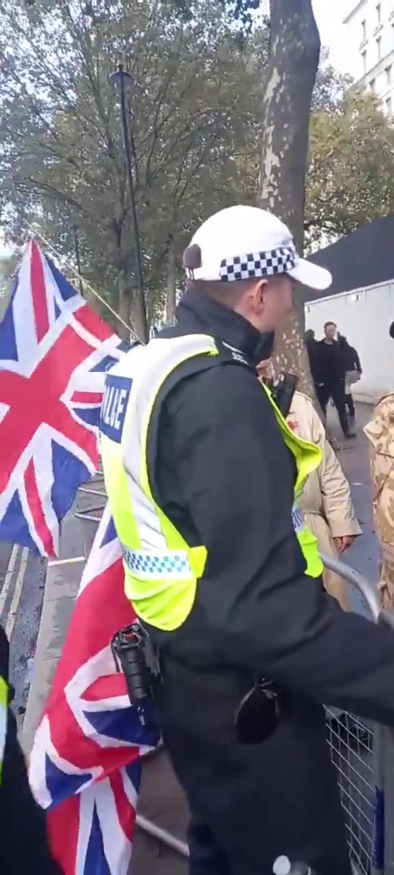 police Harass soldiers for flying the British flag