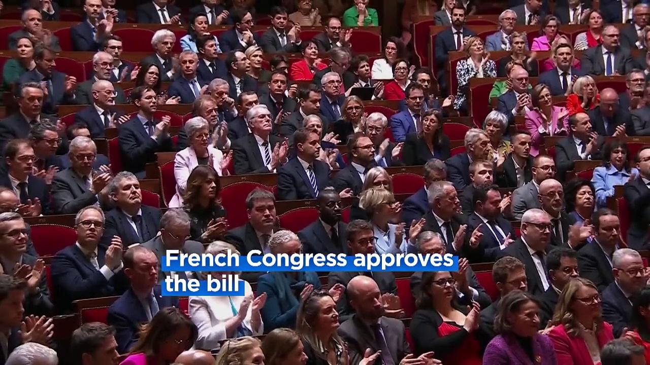 France's parliament officially approves law to enshrine abortion rights in the Constitution