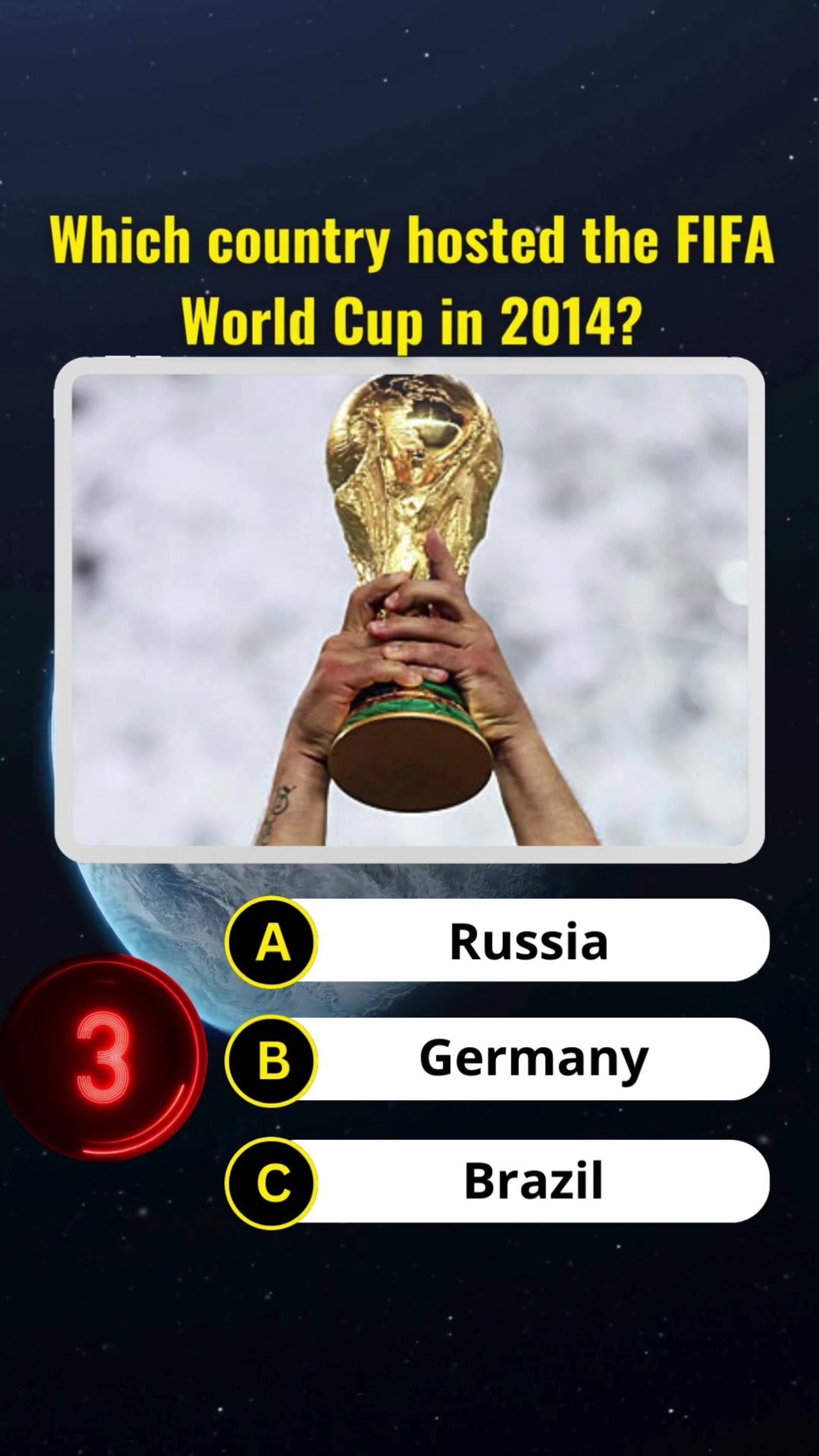 Which country hosted the FIFA World Cup in 2014? 🧠