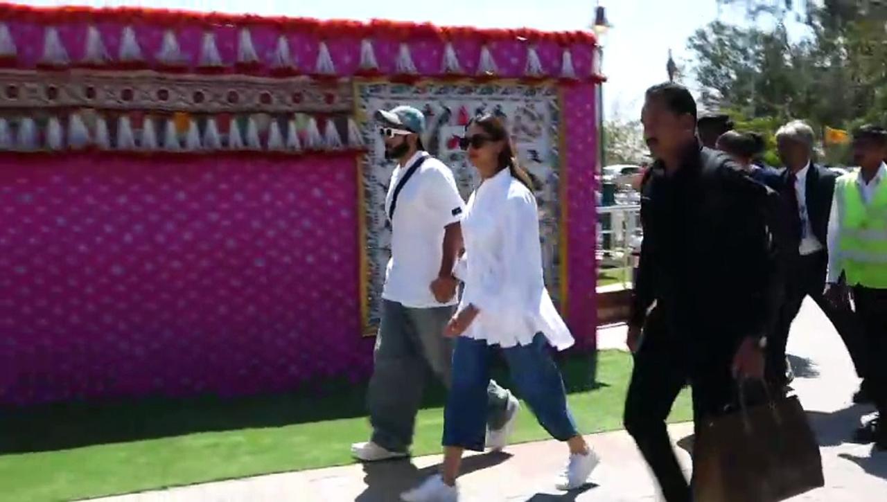 Parents-to-be Ranveer and Deepika seen twinning in white and walking hand-in-hand