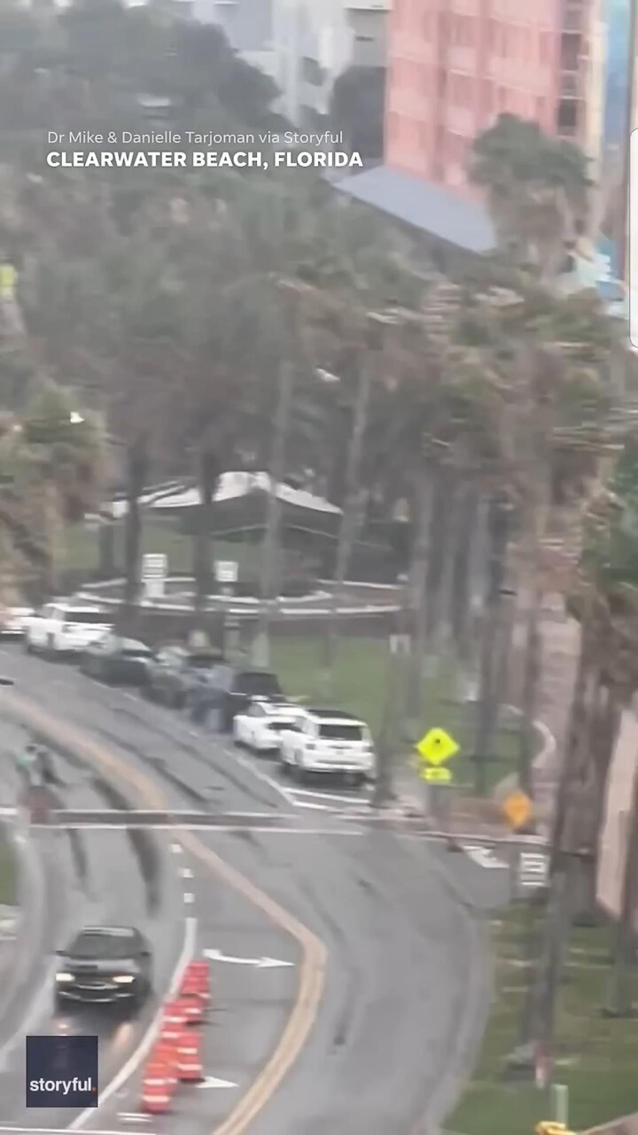 Footage captures waterspout ripping through crowde