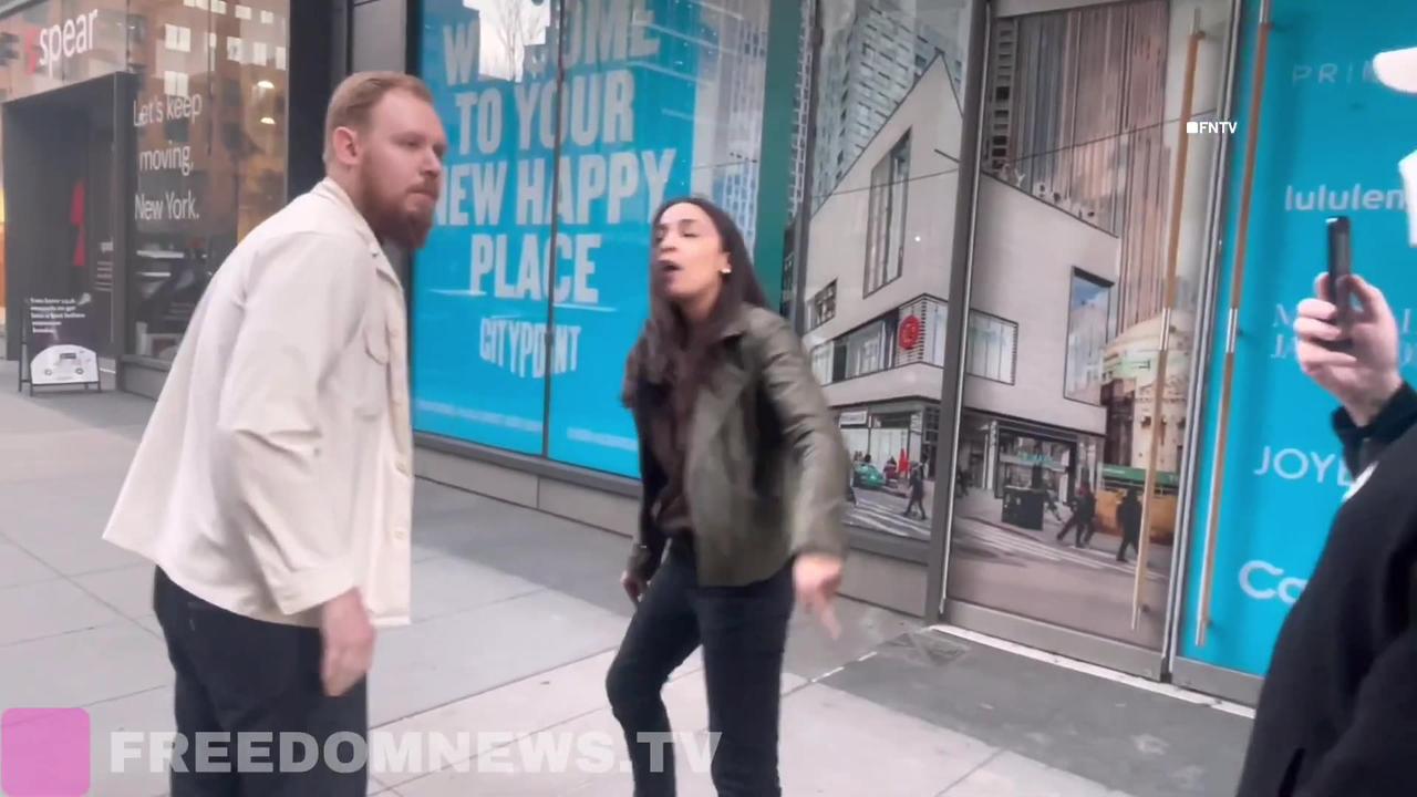 "Call it genocide!" - Pro Palestine Protesters confront AOC at Brooklyn Movie Theater