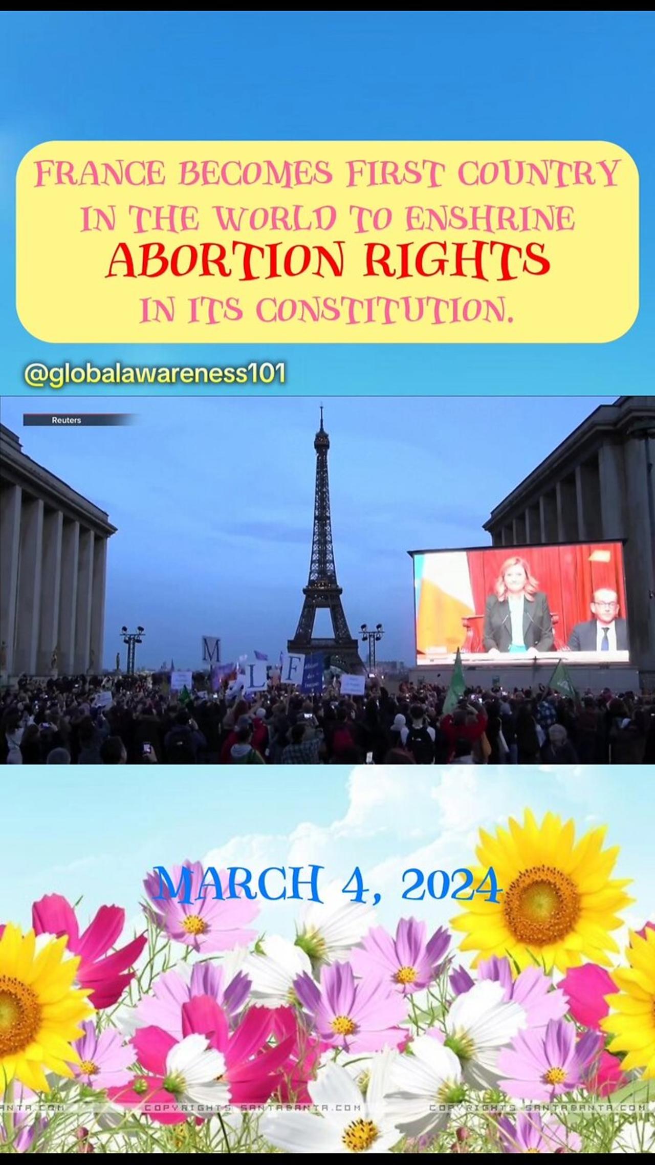 France Becomes First Country To Enshrine Abortion Rights To Its Constitution