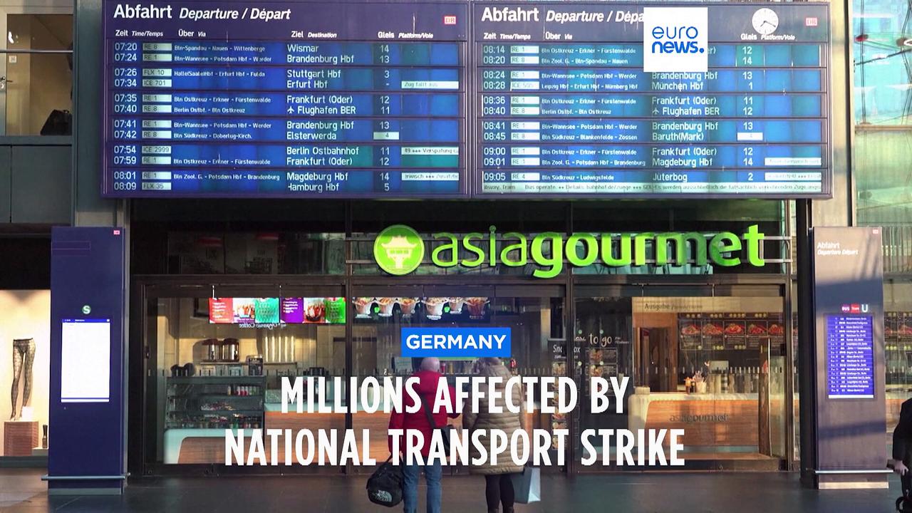 Millions of travellers stuck as transport union members strike again in Germany