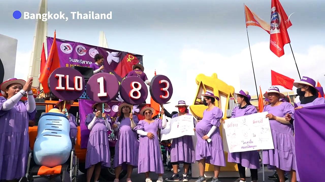 Hundreds march in Thai capital on International Women's Day