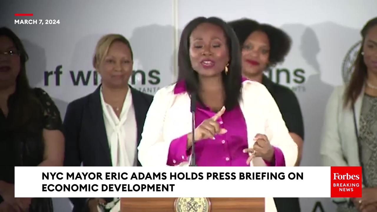 NYC Mayor Eric Adams Holds Press Briefing On Economic Development In Brooklyn