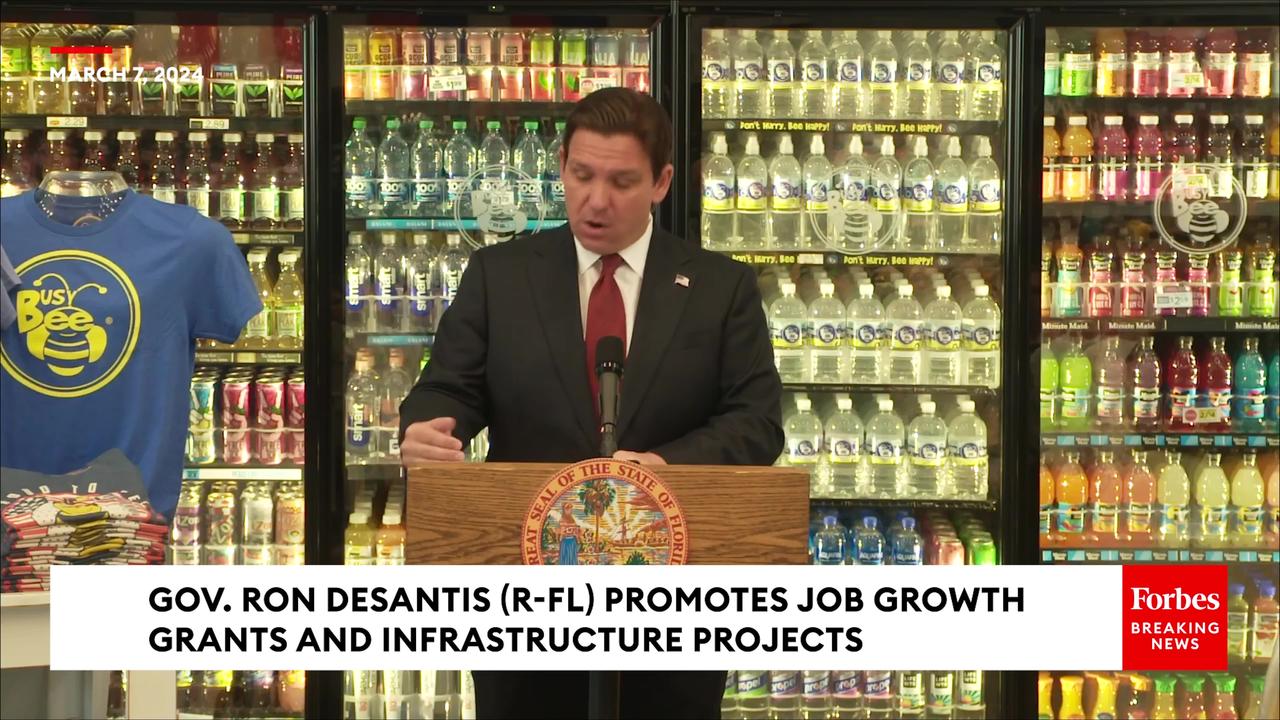 JUST IN- DeSantis Touts Economic Record, Promotes New Job Growth Grants And Infrastructure Projects