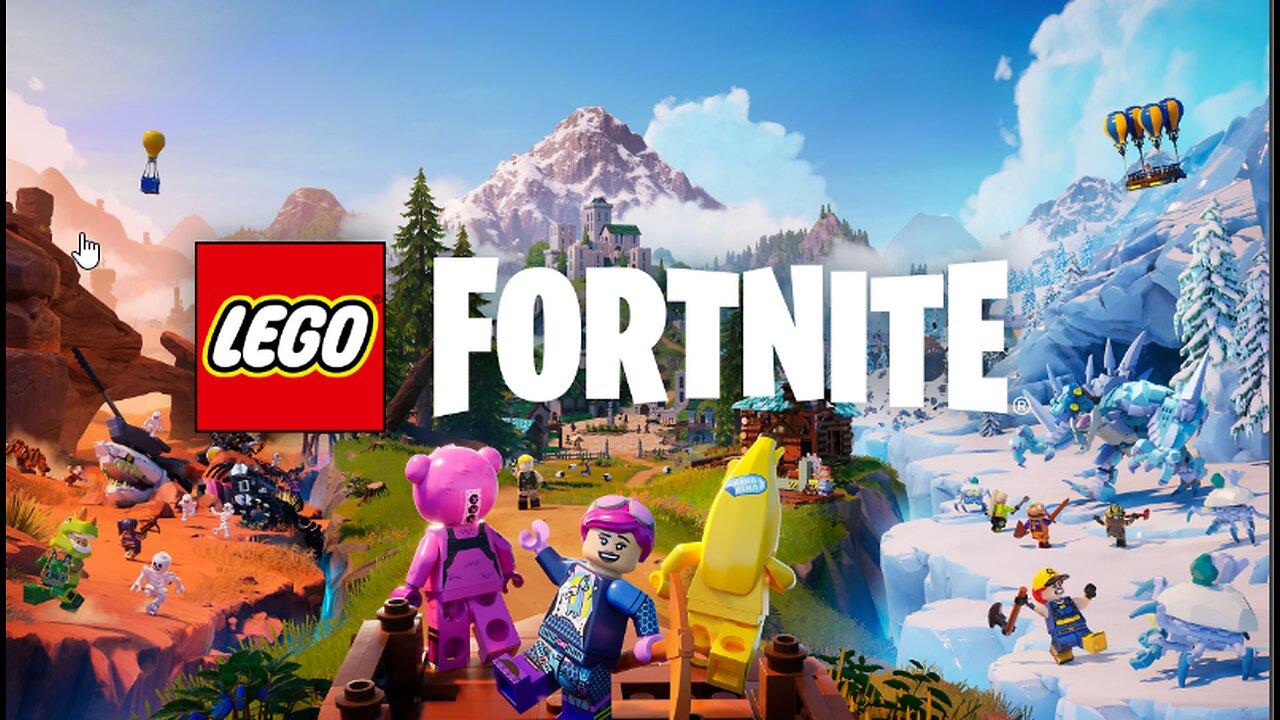 Chill Lego Fortnite! Snow Village Build! Fishing!!
