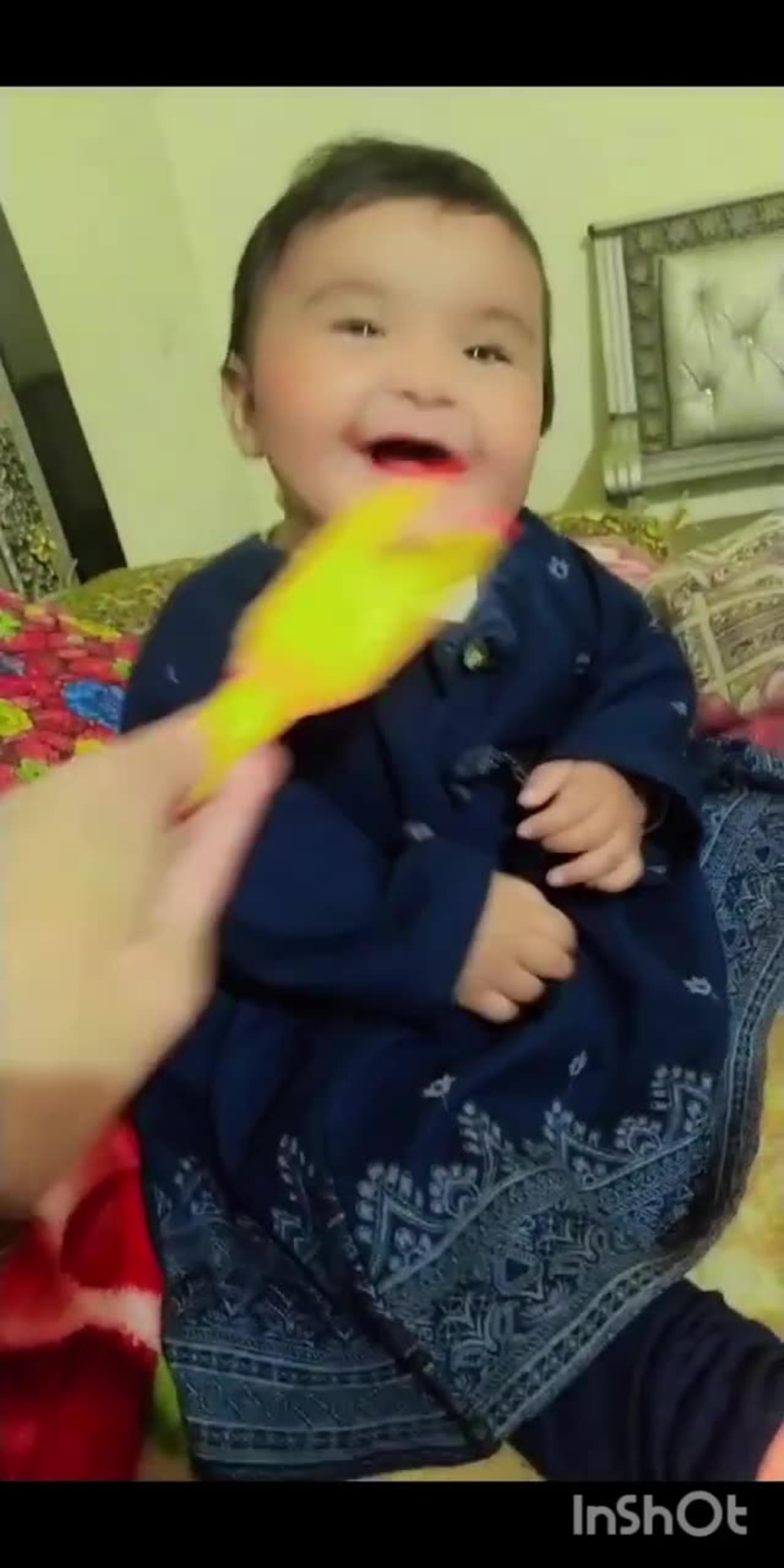 Beautiful Child play with  Mother