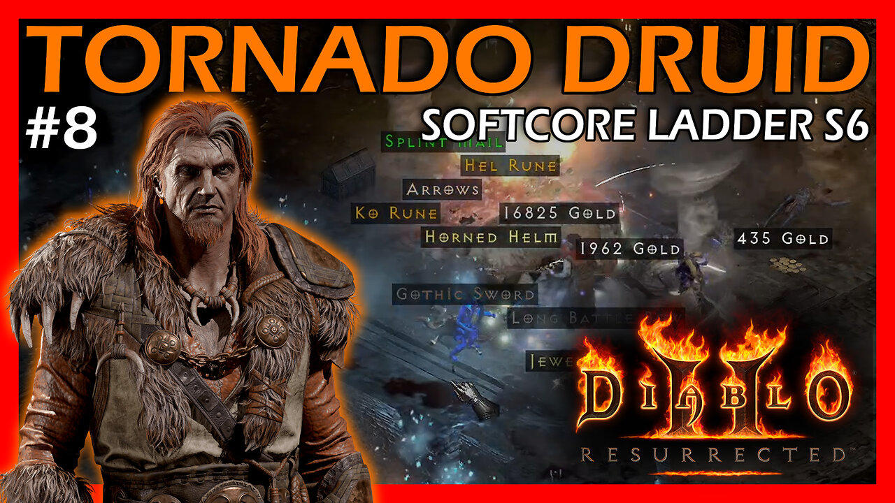 Countess, Chaos, Cows, Baal | Tornado Druid | Part 8 | D2R SCL S6 | Diablo 2 Resurrection