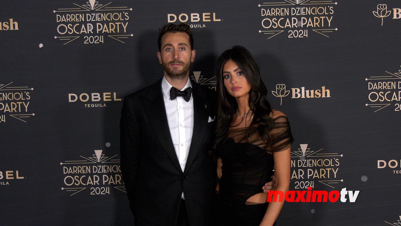 Darren Dzienciol and Jacqueline Bazbaz 2024 Darren Dzienciol's Oscar Party Red Carpet Fashion
