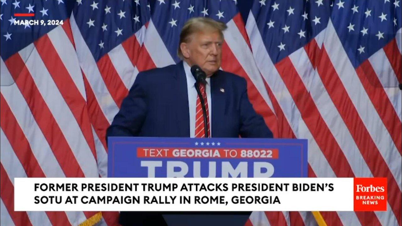 Trump Does Mocking Stuttering Impression Of Biden In Attack On SOTU At Georgia Rally