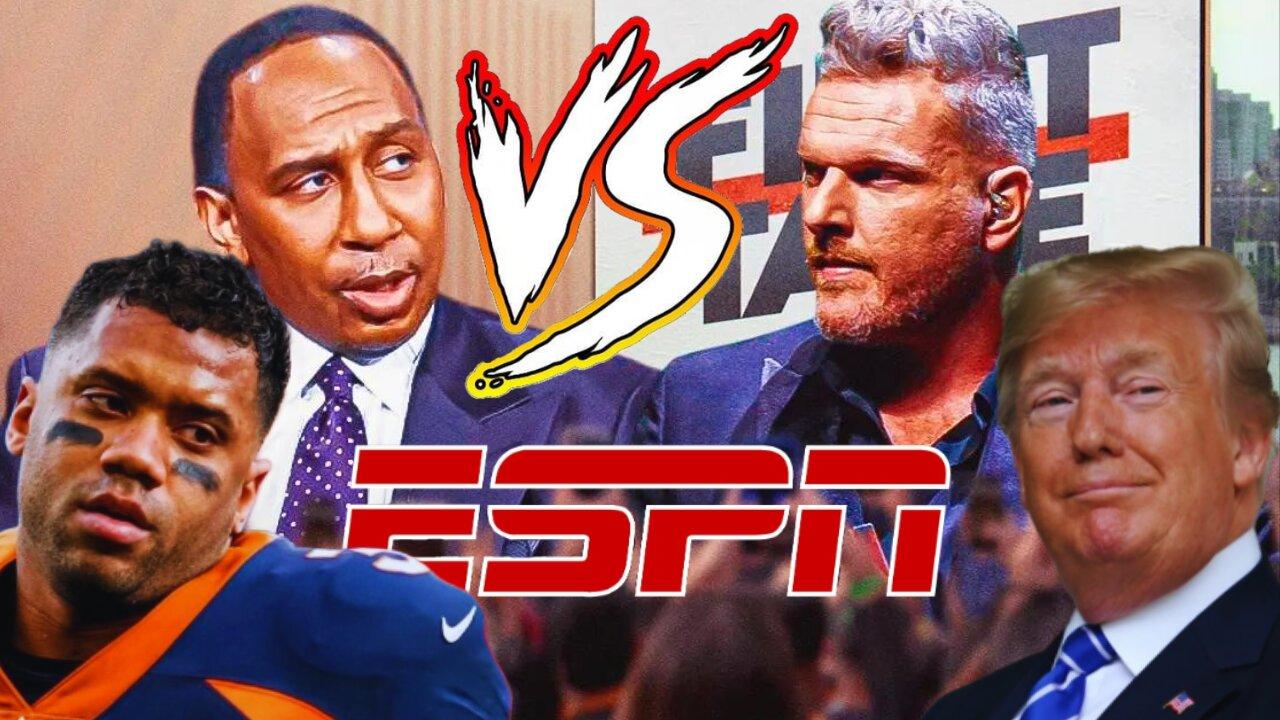 Pat McAfee And Stephen A Smith FEUD At ESPN, Where Will Russell Wilson Go, UFC 299 With Trump