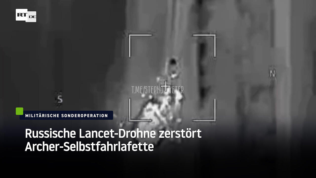 Russische Lancet-Drohne zerstört Archer-Selbstfahrlafette