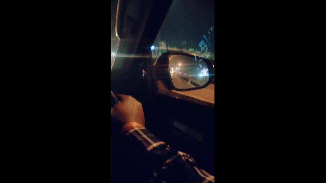 night traveling driving car