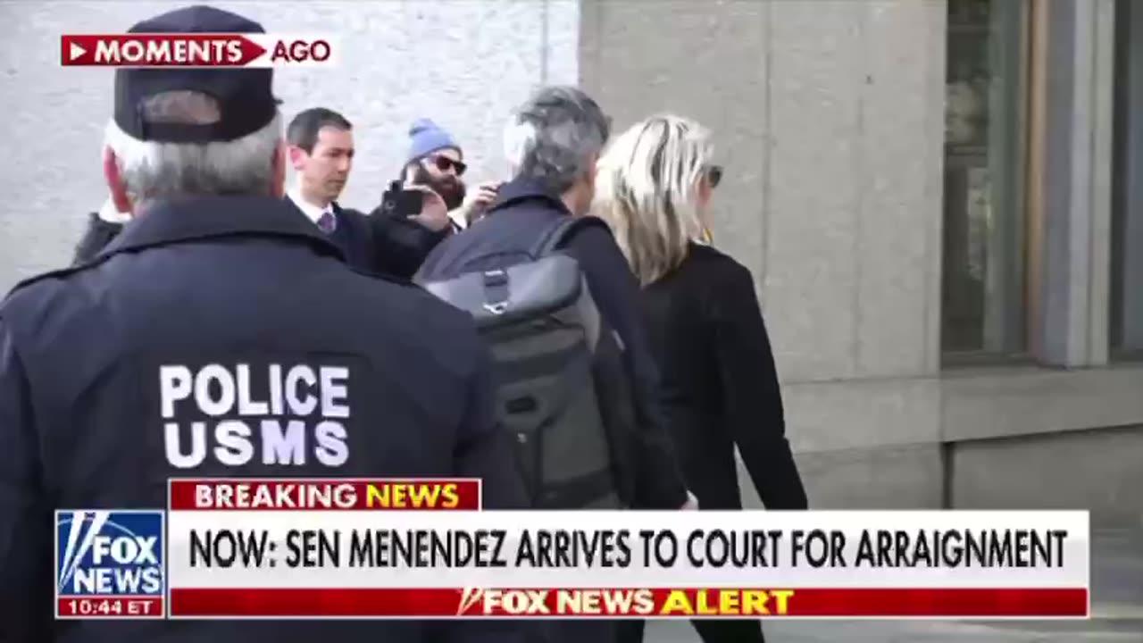 Senator Menendez arrives to court for arraignment