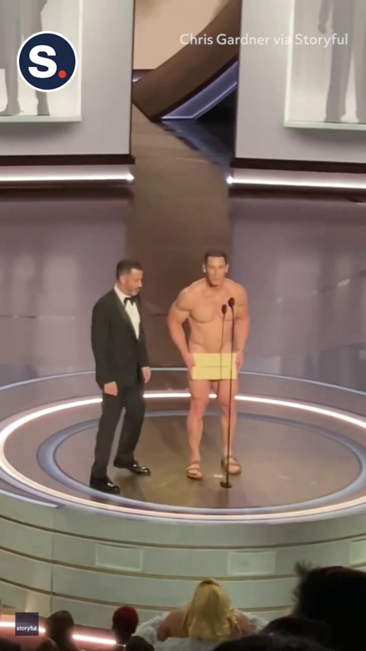 John Cena Quickly Fitted With Robe After Nude Oscars Skit