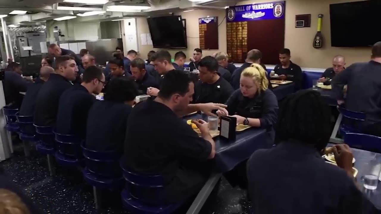 How Plane carrying warships Get ready 17,000 Dinners every Day
