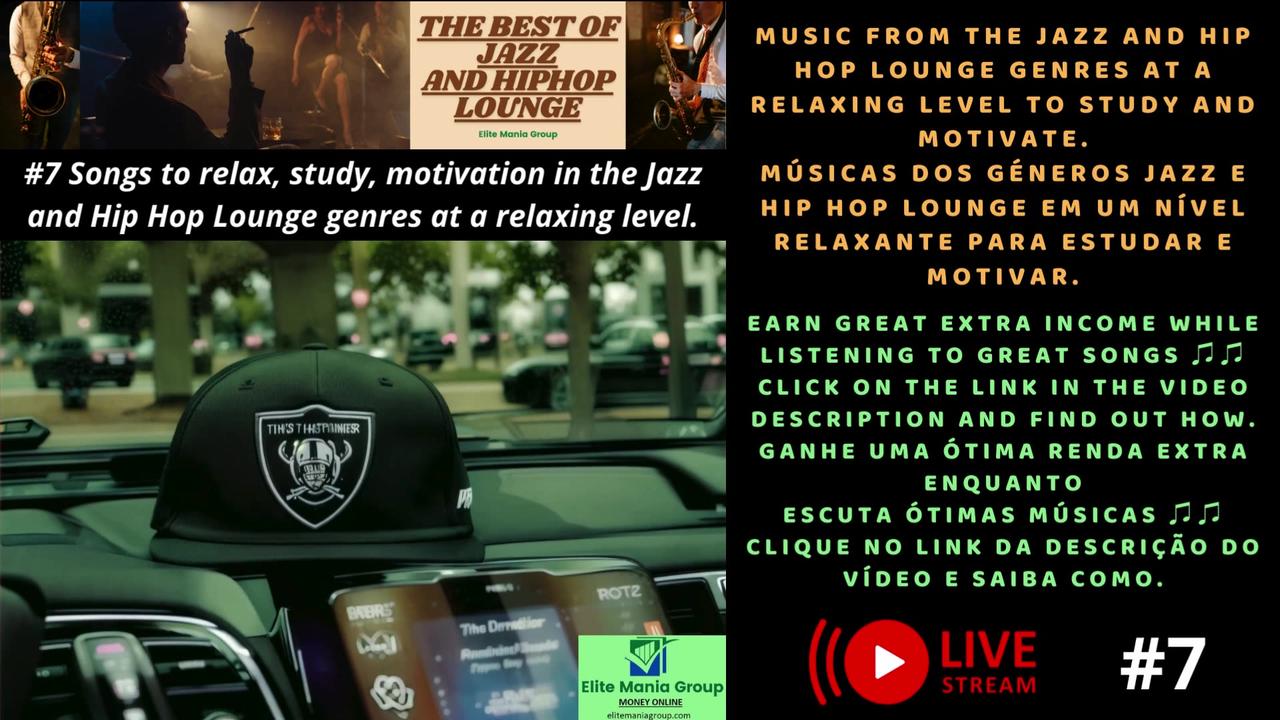 #7 Songs to relax, study, motivation in the Jazz and Hip Hop Lounge genres at a relaxing level.
