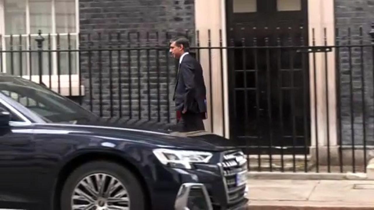 Sunak departs 10 Downing Street for PMQs