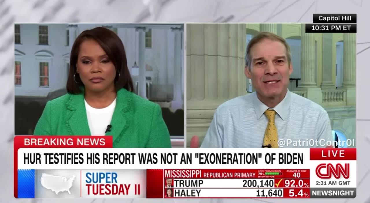 Jim Jordan blows up CNN Fake Narrative that there is no Two-tiered Justice System