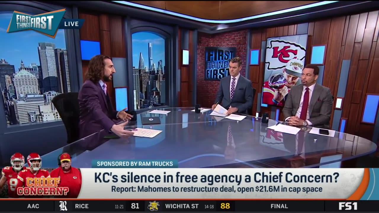 FIRST THINGS FIRST  Nick Wright reacts Mahomes restructures contract to create $21.6M in cap space