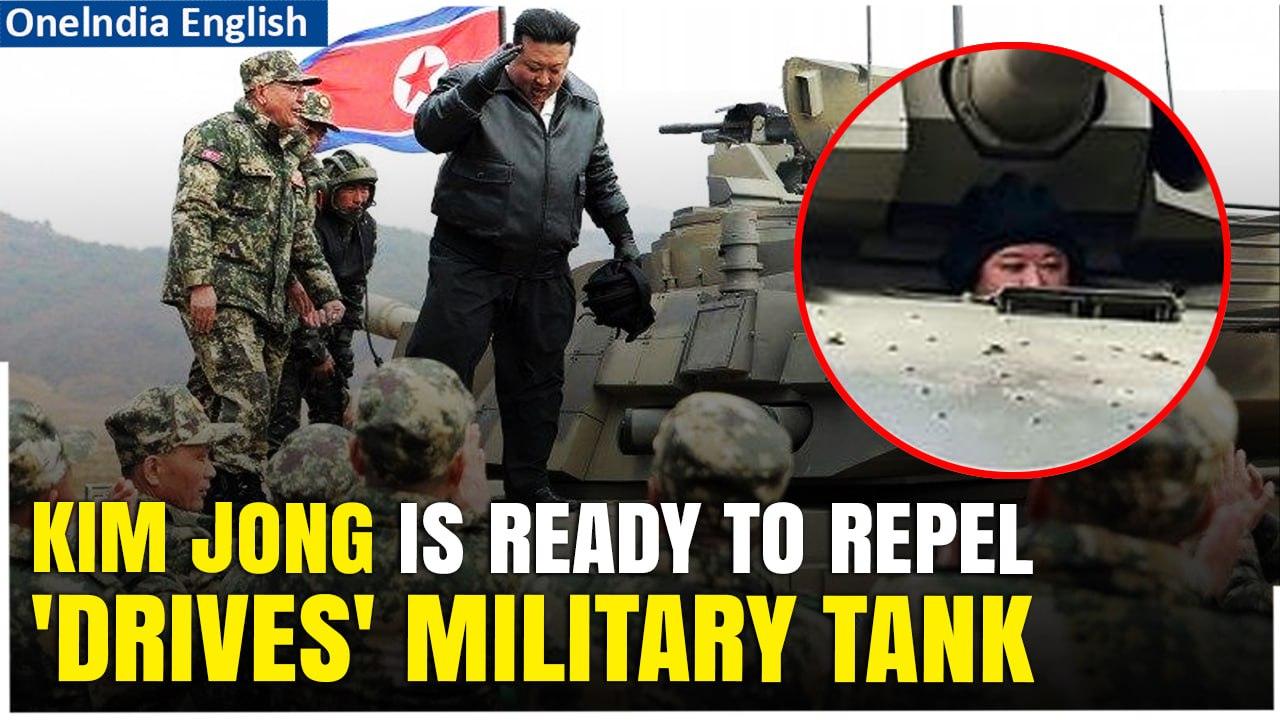 North Korea's Kim Jong Un Reportedly Drives New Military Tank in Mock Battle | Oneindia News