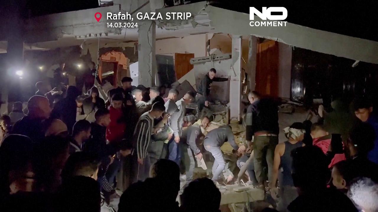 WATCH: Rescuers search for survivors after Israeli airstrike in Rafah