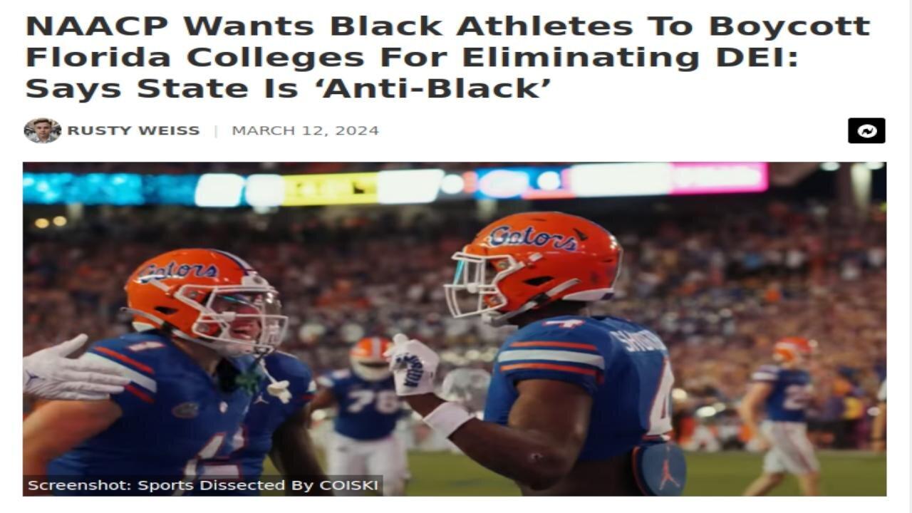 NAACP says FLORIDA is Anti-Black & Black Athletes should Boycott