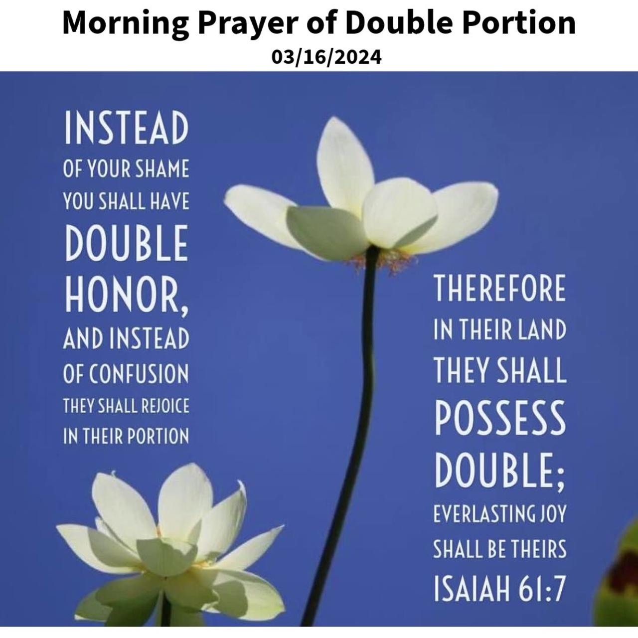 Morning Prayer of Double Portion #youtubeshorts #jesus #grace #mercy #faith #blessed #fyp #love #joy