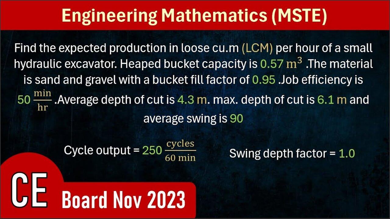 CE Board MSTE Problem 6 (Engineering Mathematics) - CE Nov 2023