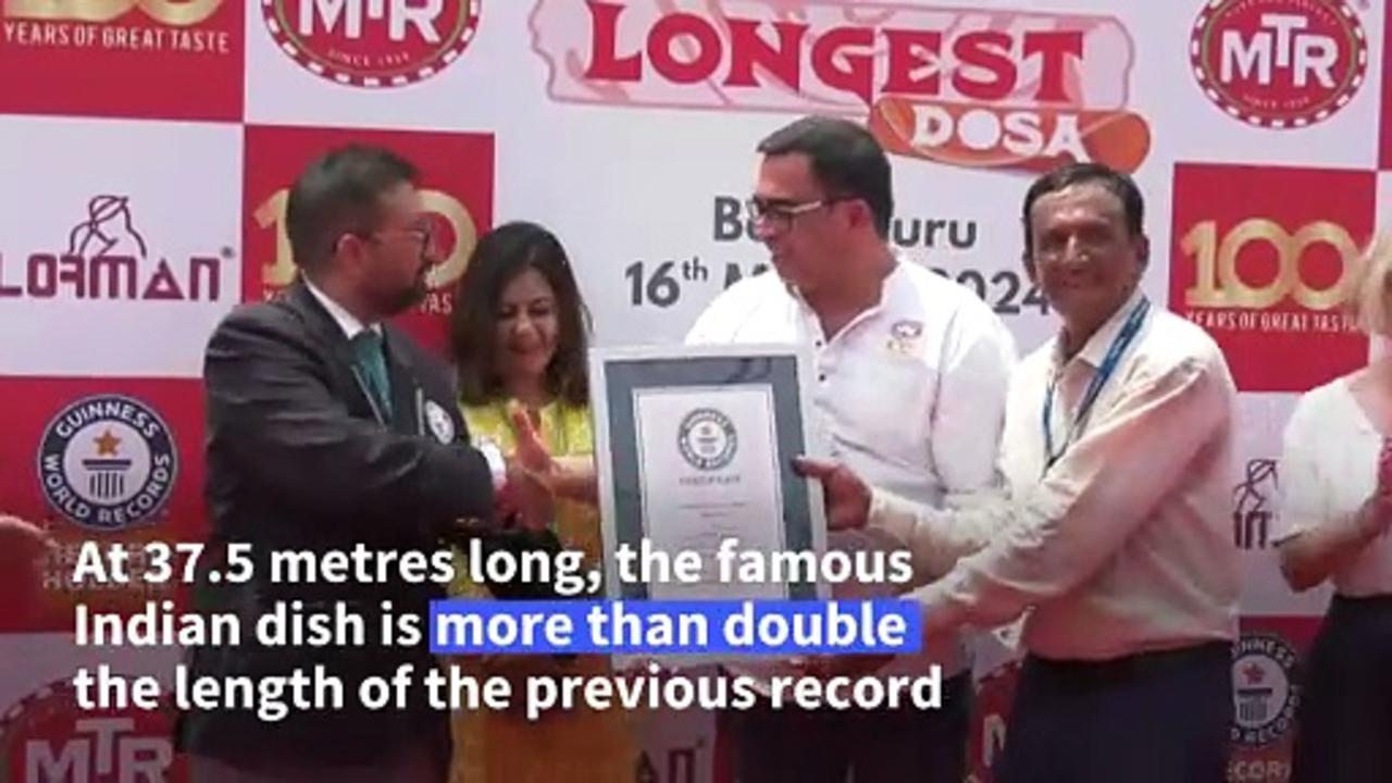 Indian food company sets new world record for longest dosa