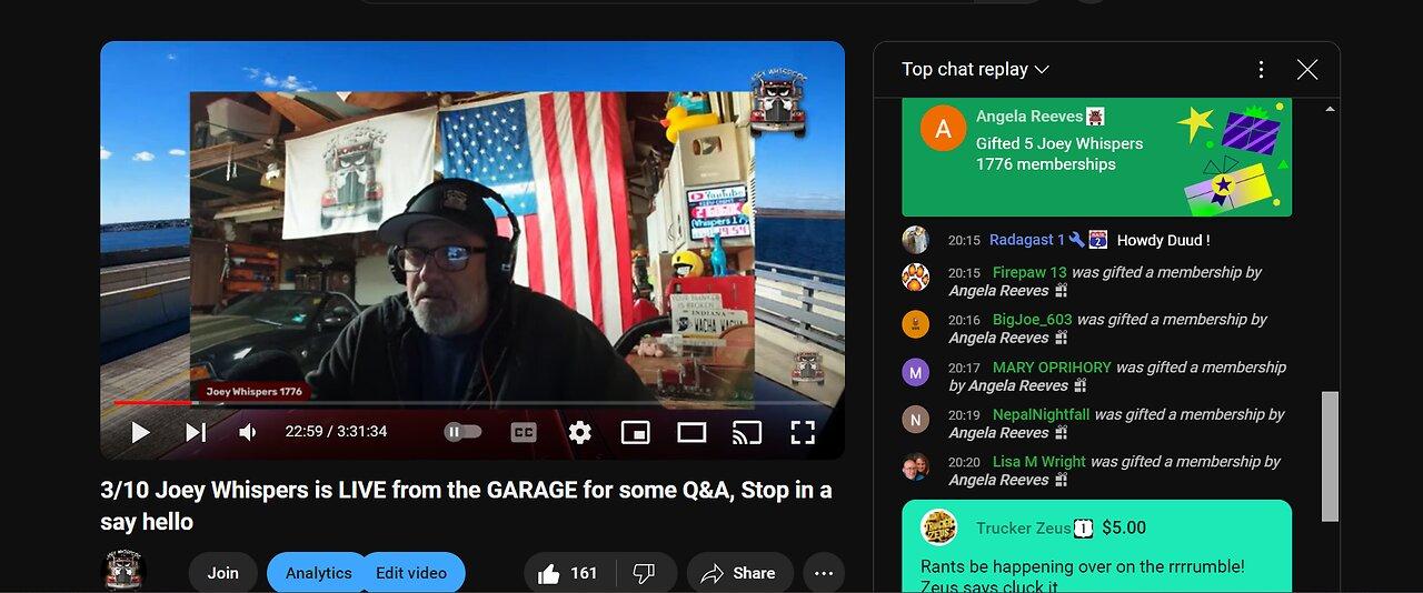3/17 Joey Whispers is LIVE from the GARAGE for some Q&A, SAINT PADDY's DAY Edition