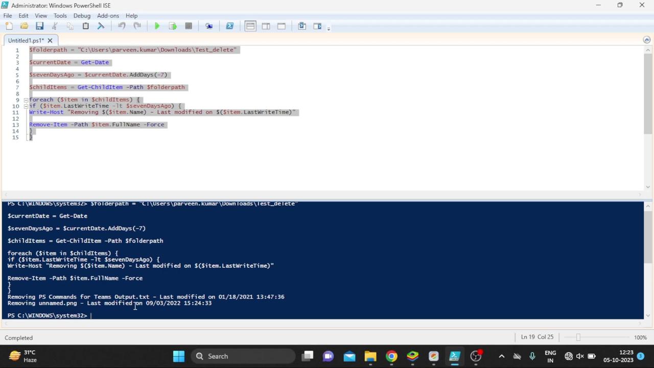 Automatic Cleanup of Old Files in a Folder with PowerShell