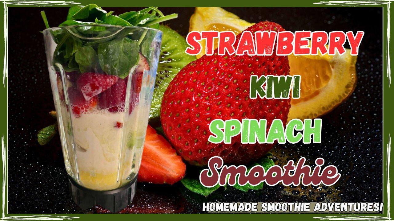 Vitality Boost Smoothie: Strawberry Kiwi Spinach Fusion