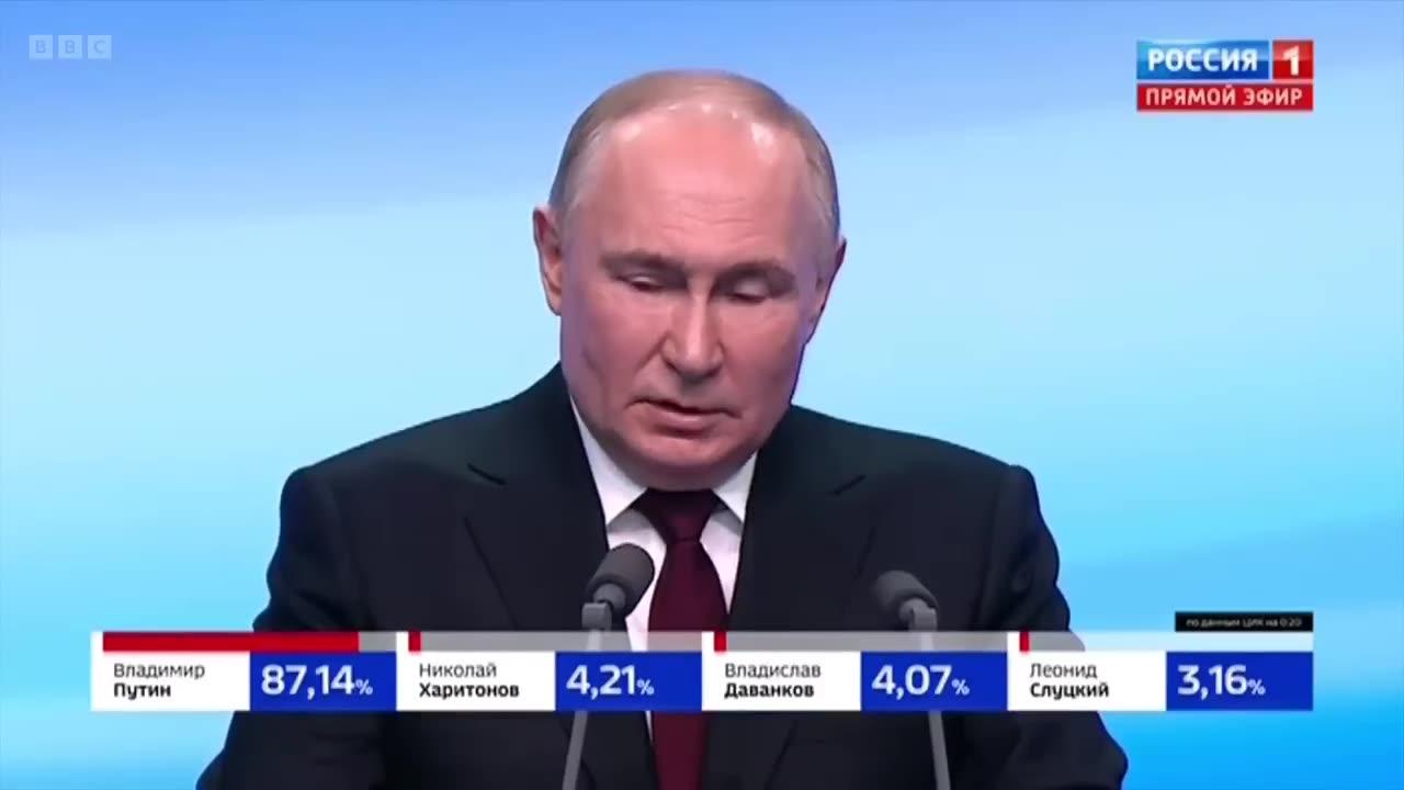 Putin claims landslide victory as hundreds protest against “rigged election”