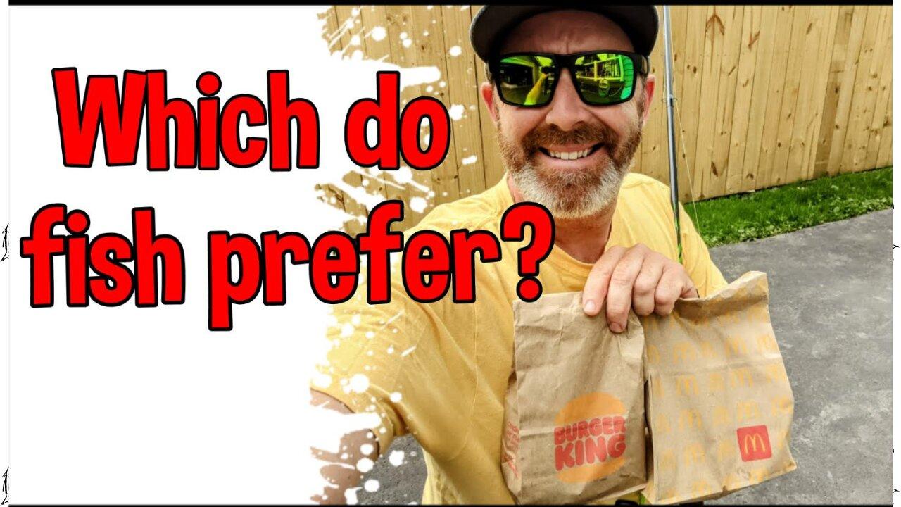 Fast Food Fishing Challenge! Which Hamburger Will Catch More Fish? Burger King or McDonald's?