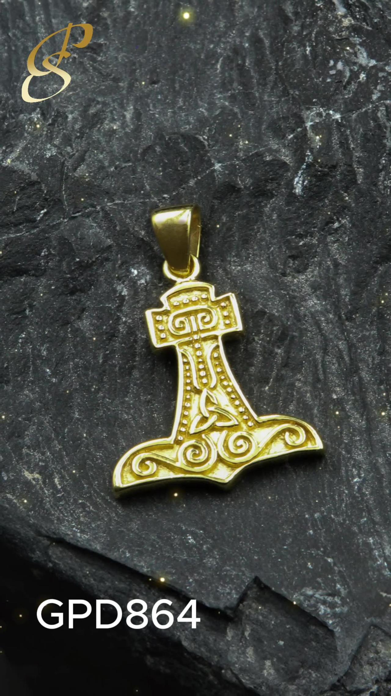 Thor's Hammer: Symbolic Gold Pendant