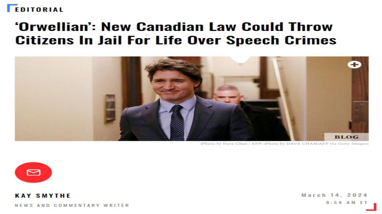 NEW Canadian Law - JAIL for LIFE for Speech Crimes