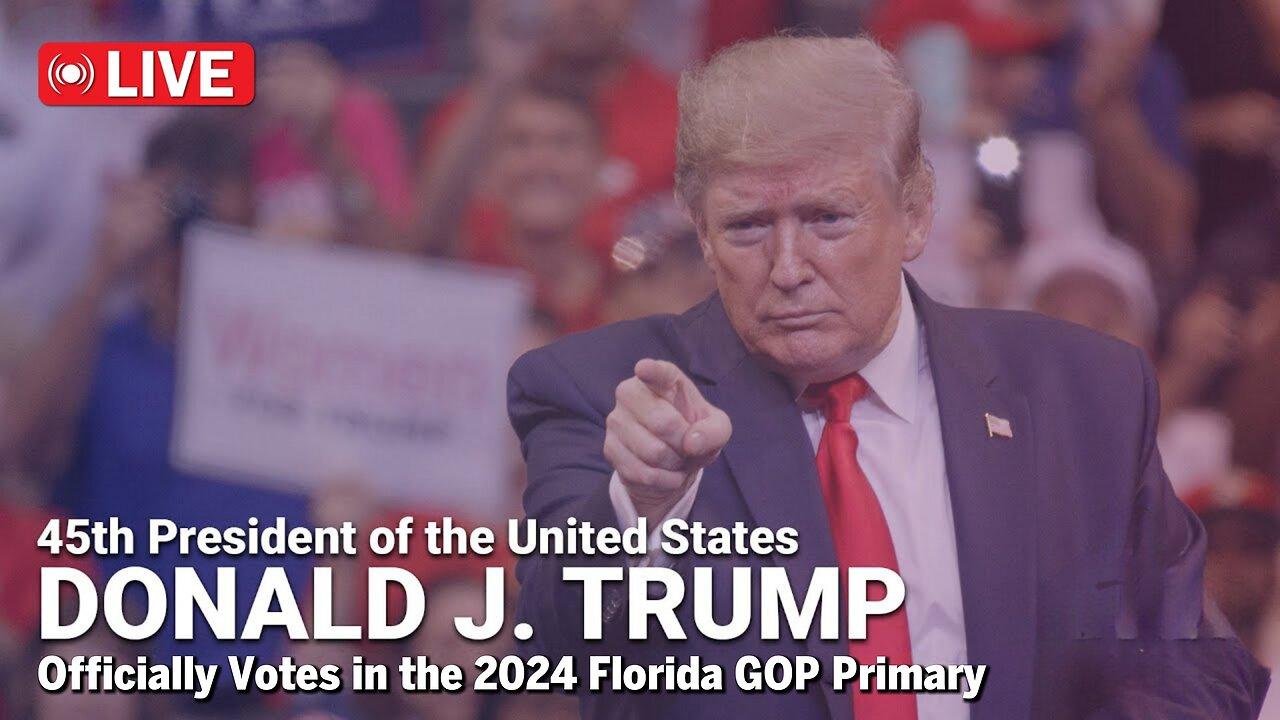 🔴LIVE: Donald Trump votes in Florida's Republican primary