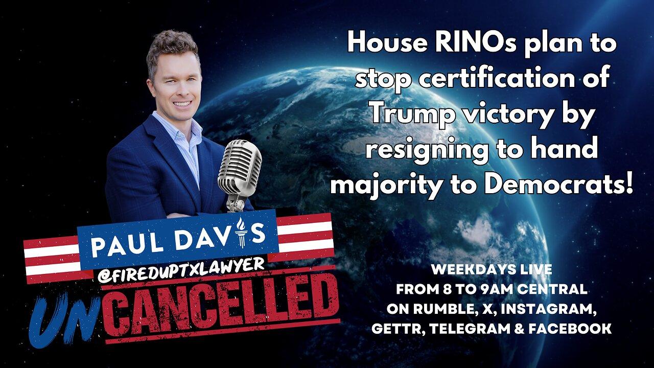 House RINOs plan to stop certification of Trump victory by resigning to hand majority to Democrats!
