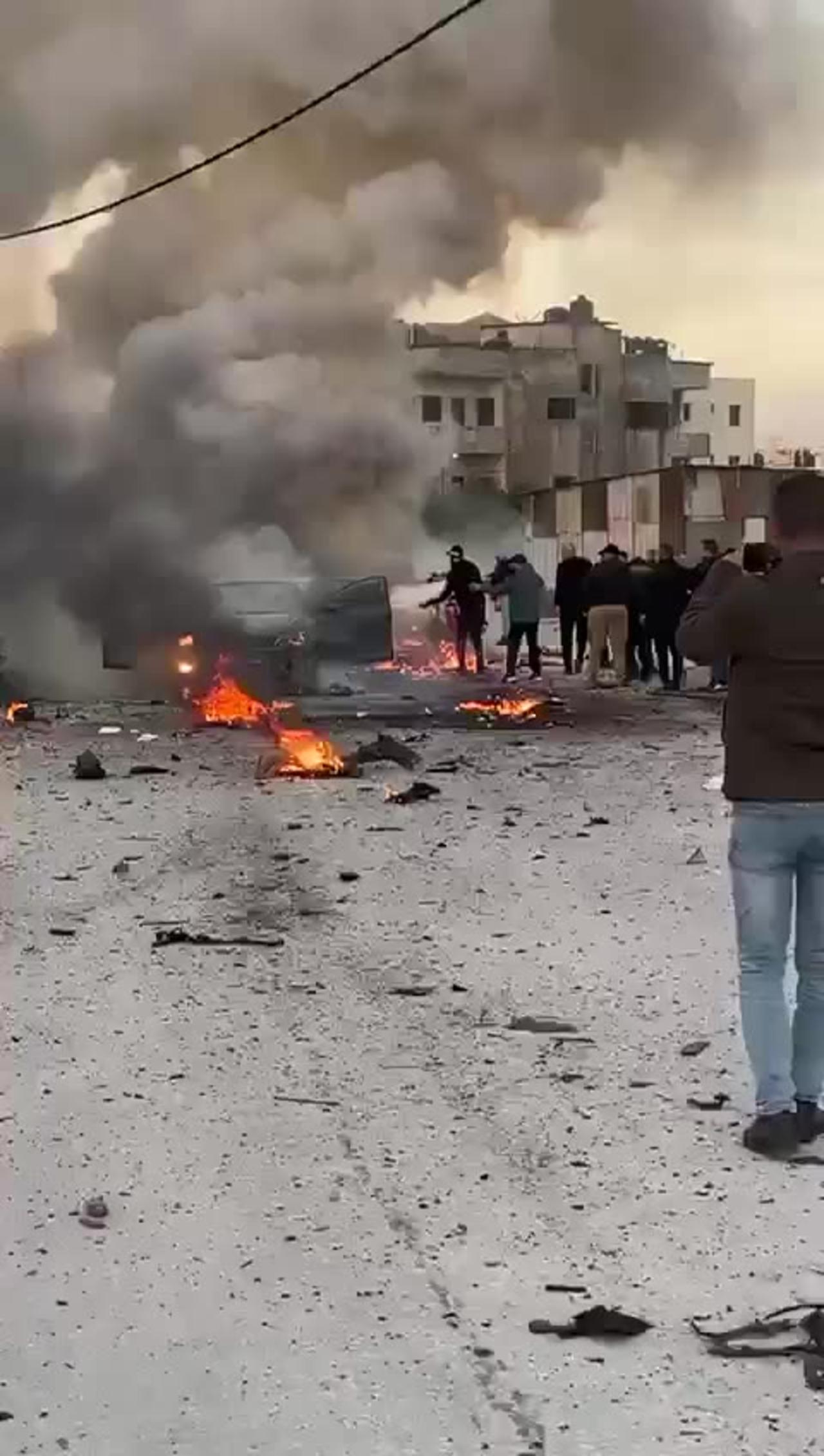 Palestinian media reporting an Israeli airstrike against a vehicle in the West Bank