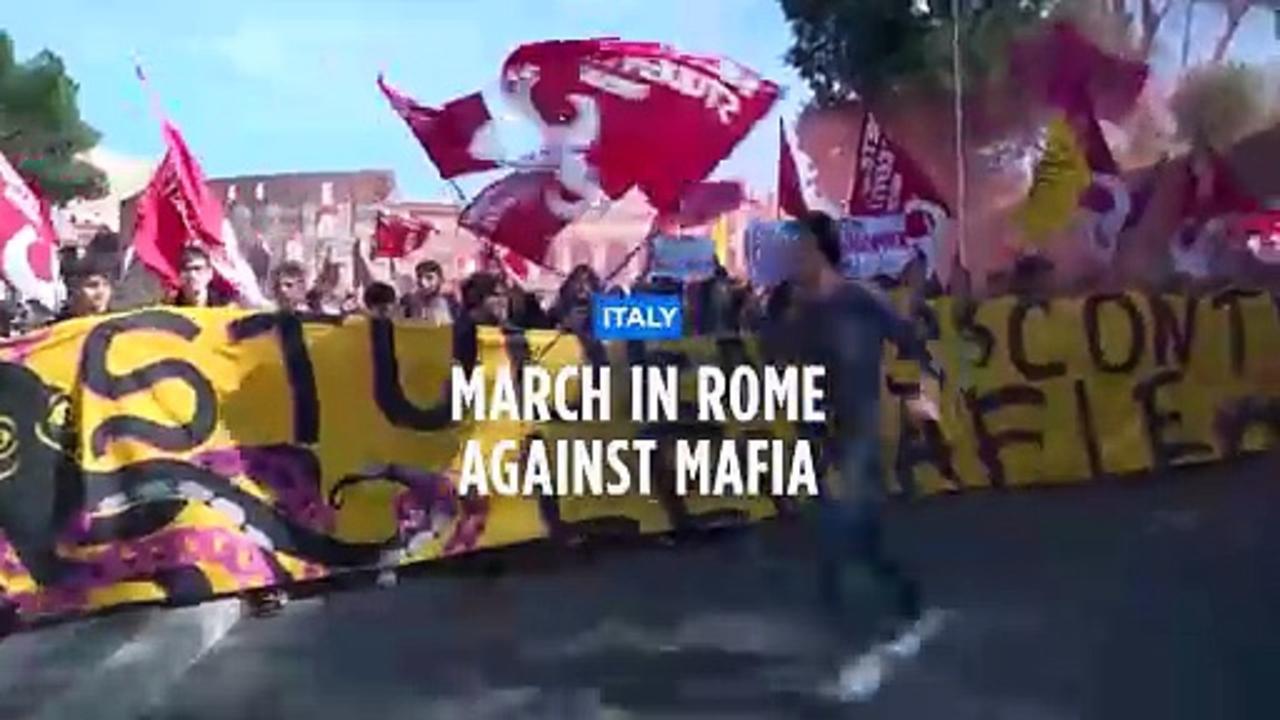 Thousands march in Rome against the mafia, demanding justice for victims