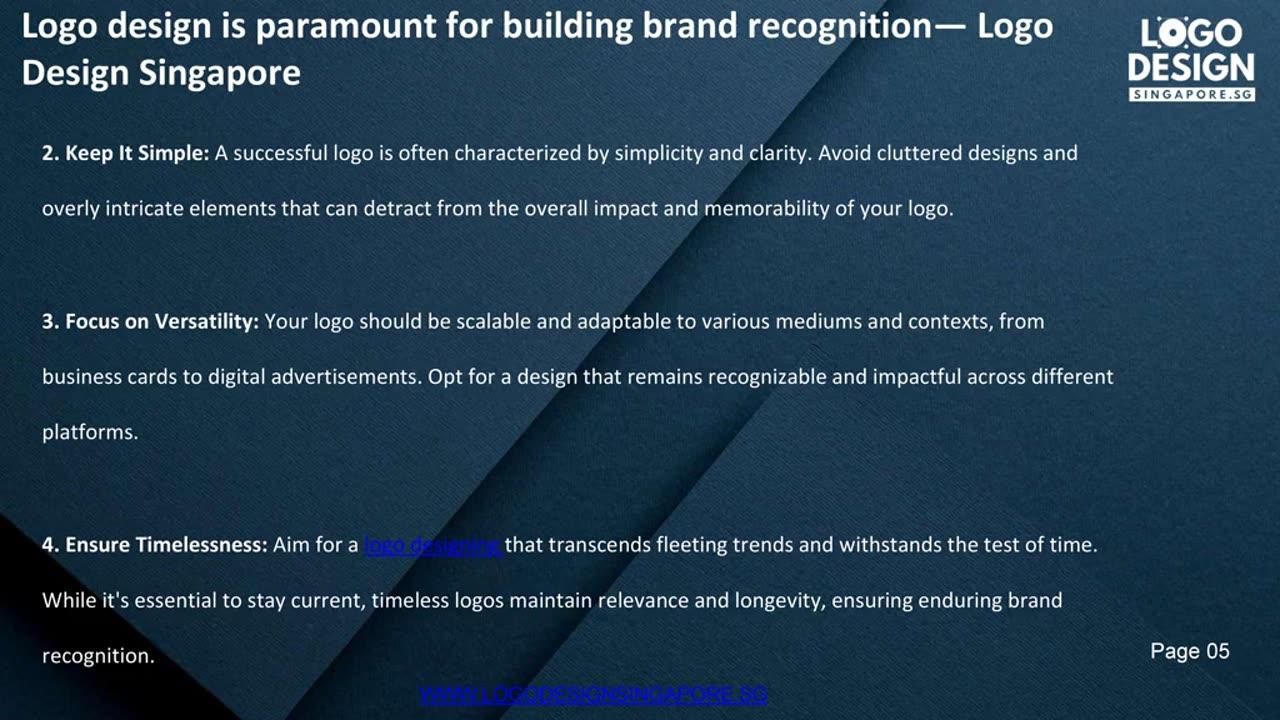 Logo design is paramount for building brand recognition — Logo Design Singapore