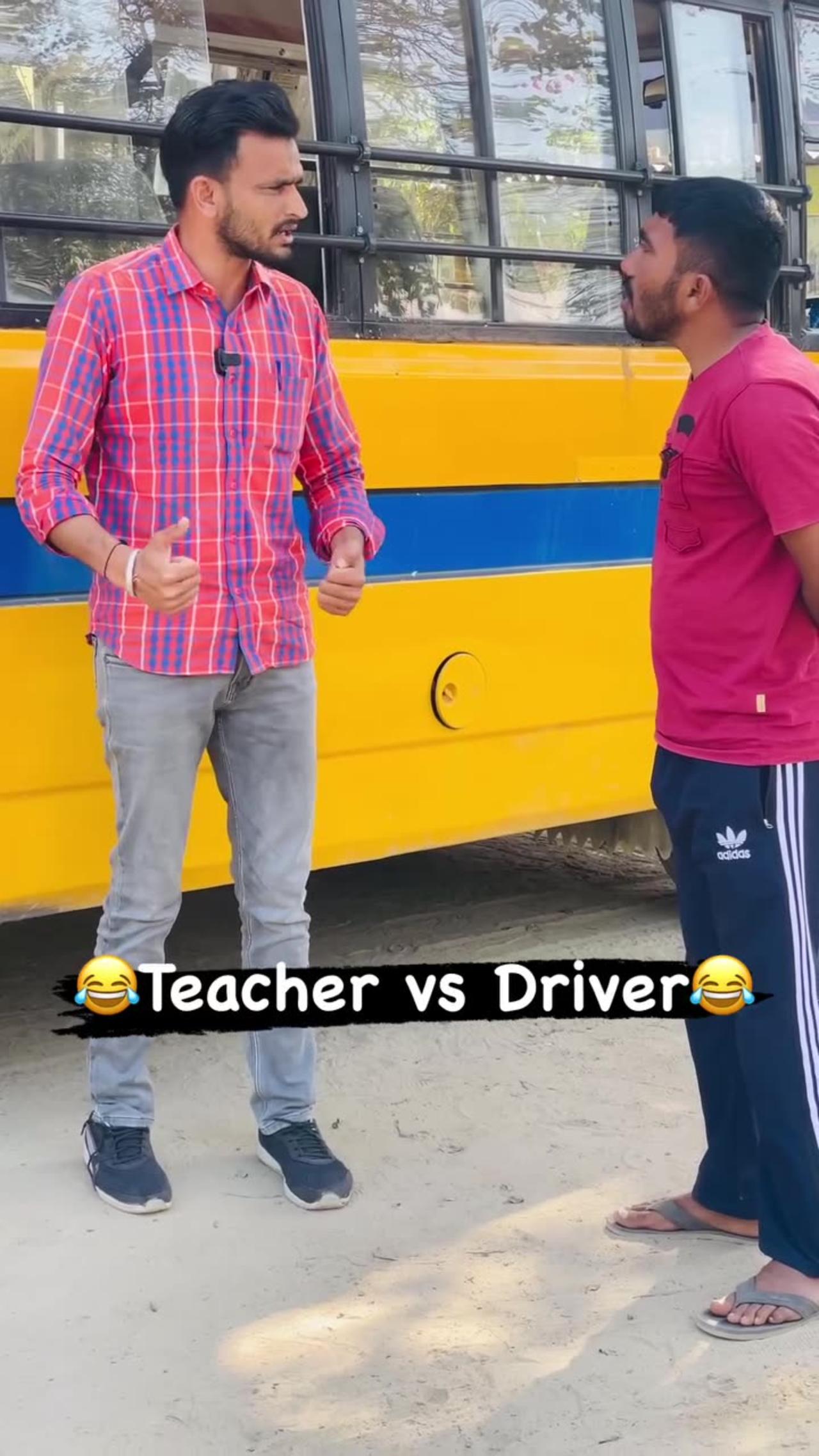 Funny video school teacher vs driver