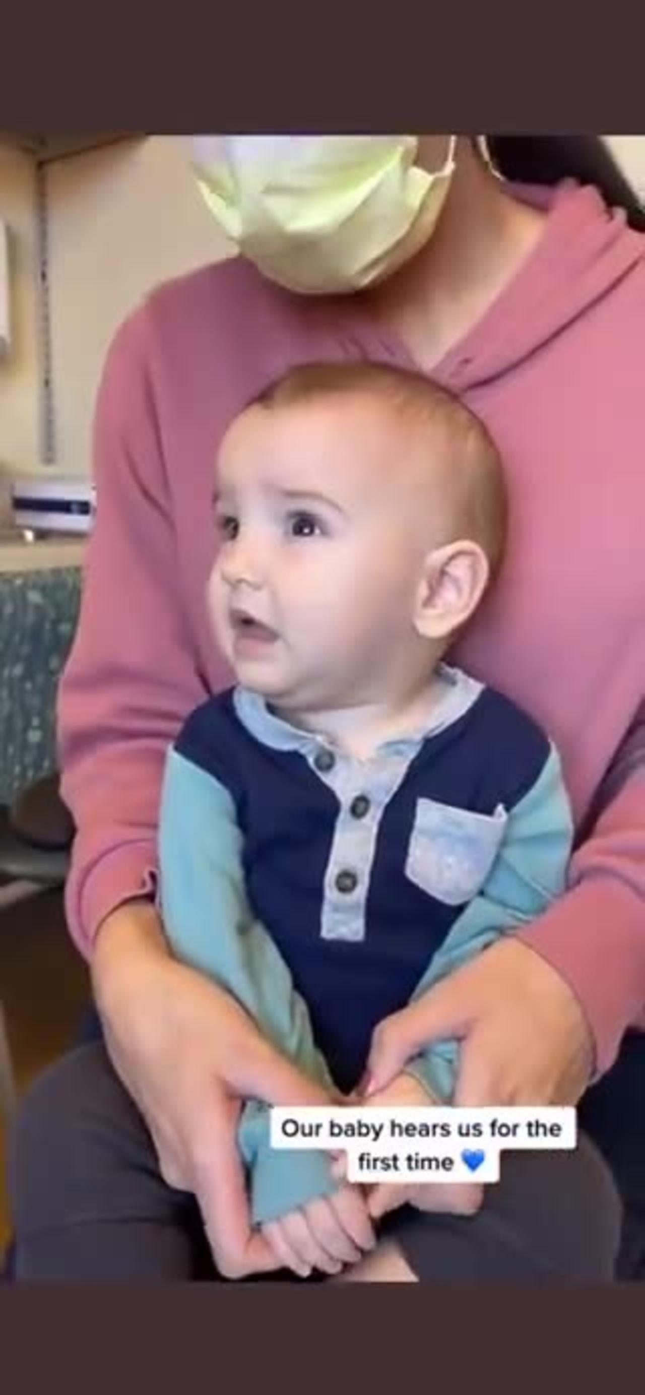 Baby hearing for the first time.. 🥺 His reaction is just so pure