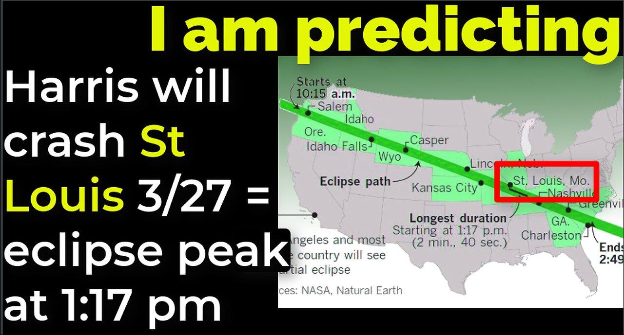 I am predicting: Harris' plane will crash on March 27 = 2017 ECLIPSE PEAK AT 1:17 PM