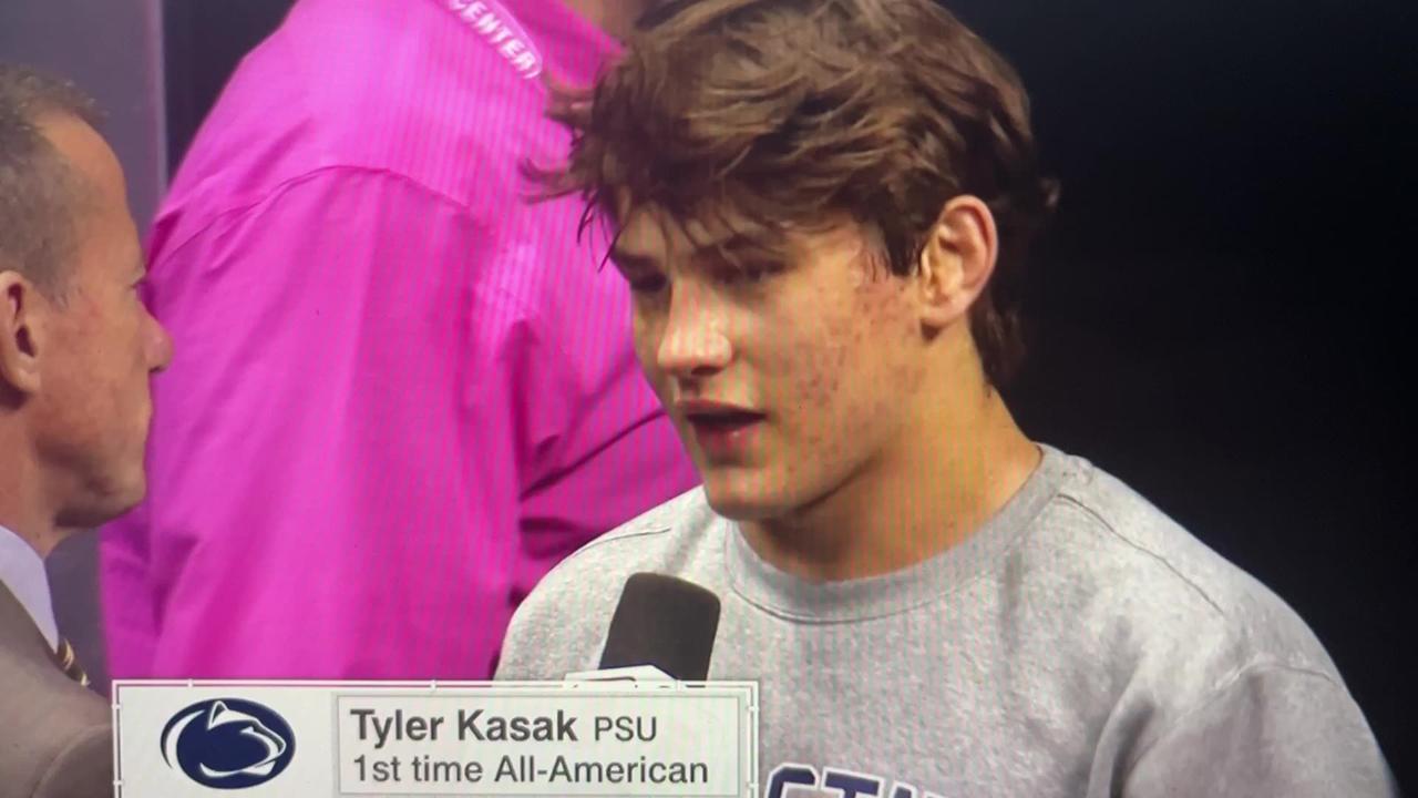 Penn State’s Tyler Kasak 3rd place finish after losing his first match - amazing!