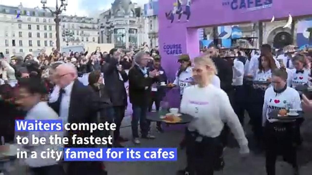 Paris waiters compete to be fastest in the city